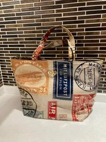 새상품급 Think Bee! 우편 스탬프 디자인 토트백