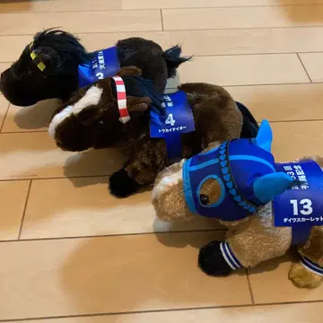 경마 봉제 인형 다이와 스칼렛 토카이 테이오 라이스 샤워 3체 세트