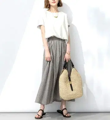 23구 롱 스커트 새상품급 린넨 플레어 스커트 25ss 코튼 린넨