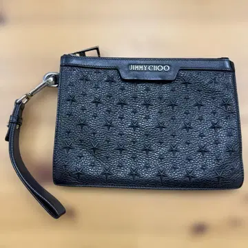 JIMMY CHOO 지미추 클러치백 스타 엠보싱 가공 블랙
