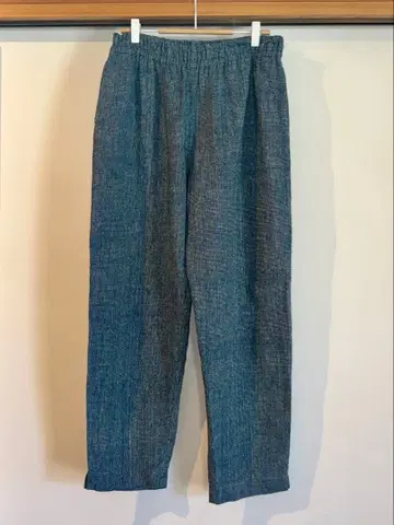 우사토 usaato 네이비 나염 수제 코튼 팬츠 천연 소재 남녀 공용