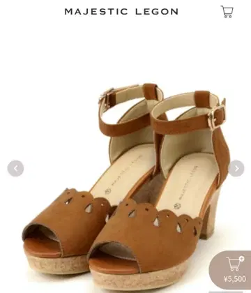 MAJESTIC LEGON 히트컷 스캘럽 샌들