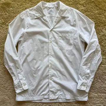 정가 49,500엔 ASPESI 코튼 포플린 오픈 카라