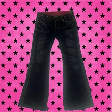 플레어 바지 다크 데님 부츠컷 y2k 그런지 헤이세이