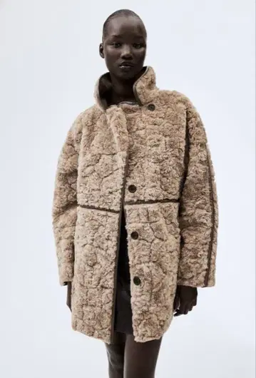 H&M 에코 퍼 자켓 무스탕풍