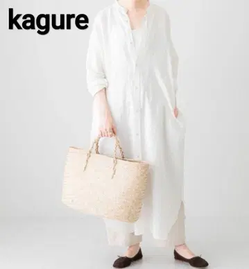 kagure 23SS 코튼 린넨 개더 셔츠 원피스