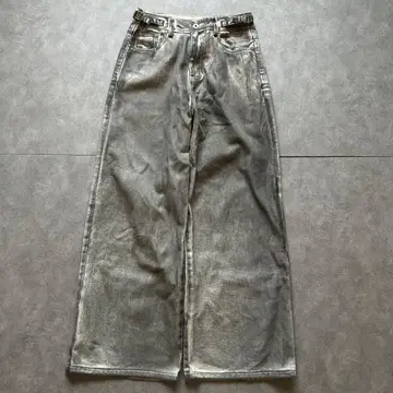 junesvo 그런지 페이드 와이드 데님 팬츠 y2k