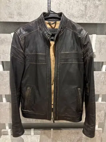 Danier 천연 가죽 가죽 자켓 XS 브라운