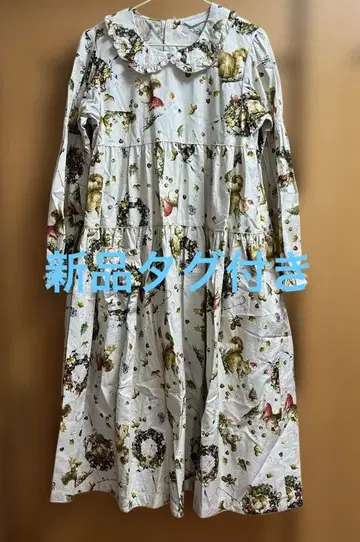 PINKHOUSE 윈터 포레스트 트리트 프린트 미디 원피스