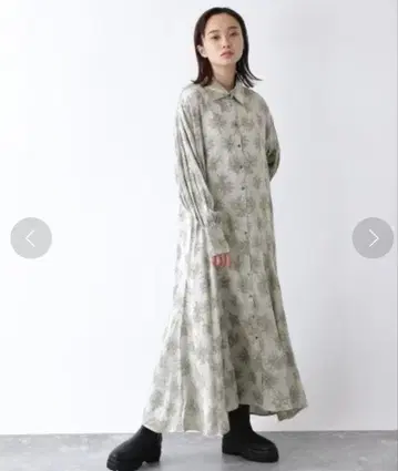 자카드 플라워 원피스 LS