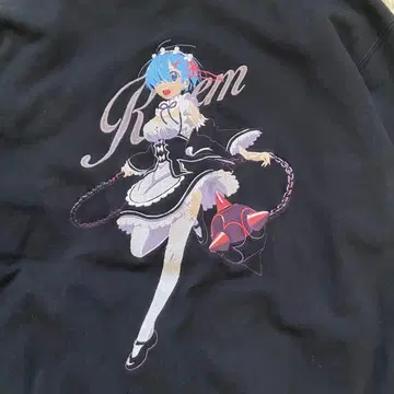 새상품급 리제로 렘 자수 맨투맨 re 제로 블랙