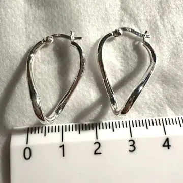 925 실버 유선형 후프 귀걸이 약 2.8cm