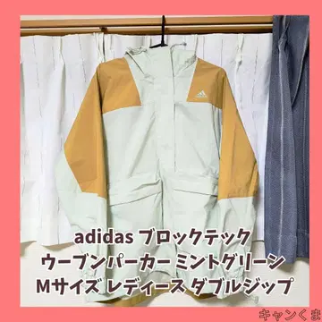 adidas 블록 테크 우븐 후드티 민트 그린 M 여성용