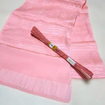 핑크 여름용 오비 장식 천 허리띠 세트 명주 레이스 편직