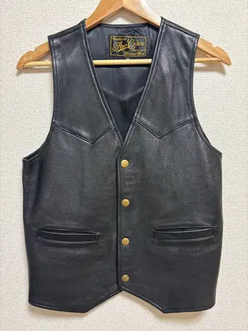 CALEE COW HIDE LEATHER WESTERN VEST 칼리