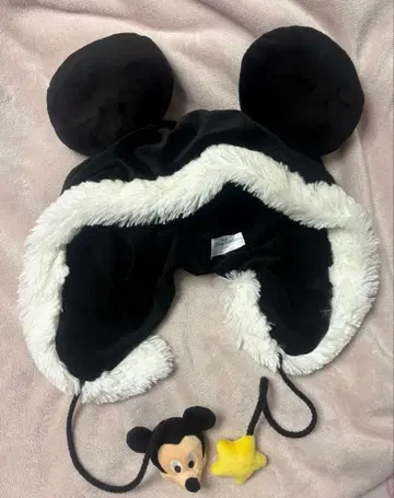 미키마우스 귀 달린 플리스 모자