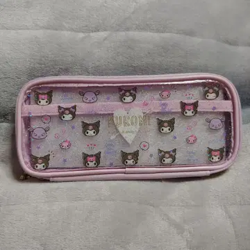 새상품 산리오 쿠로미 기능성 발군 키라키라 보라색 펜 케이스 멀티 파우치