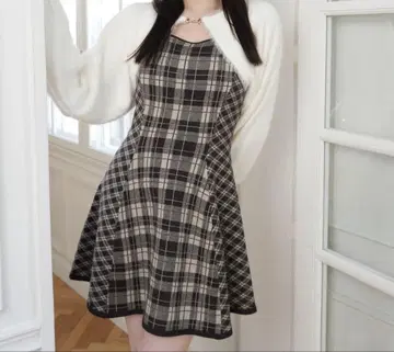 LIP SERVICE 페더 체크 앙상블 원피스