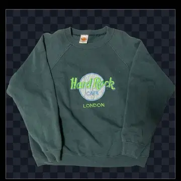 하드 록 카페 맨투맨 그린 구제 의류 USA제 레어