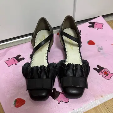 리본 스캘럽 프릴 신발 펌프스 페어리 그런지 모리걸