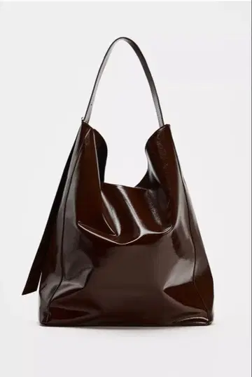 ZARA 맥시 버킷 백 브라운