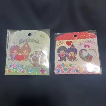 몬치치 오하지키 씰 몬치치 하트형 씰 플레이크 2장 세트