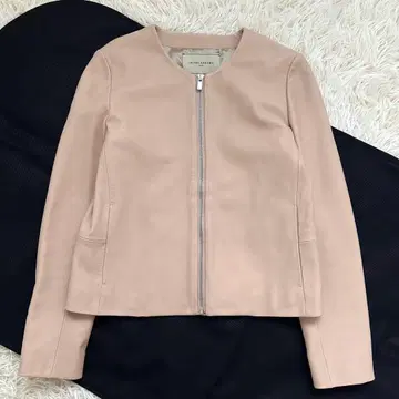 유나이티드 애로우즈 램 가죽 라이더 자켓 살몬 핑크 S