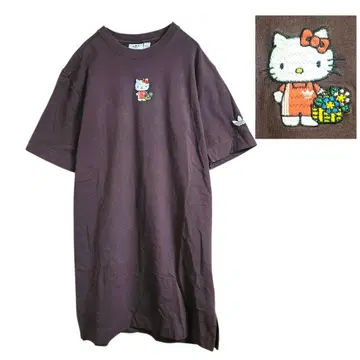 adidas x Hello Kitty 셔츠 원피스 자수 트레포일