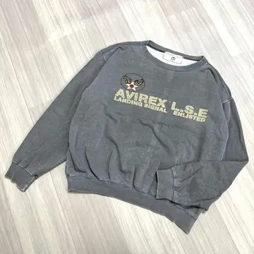 구제 의류 AVIREX 긴팔 맨투맨 남성용 프리 그레이