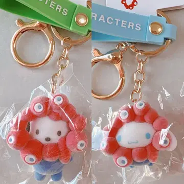 포차코 시나모롤 변신 입체 플로키 키링