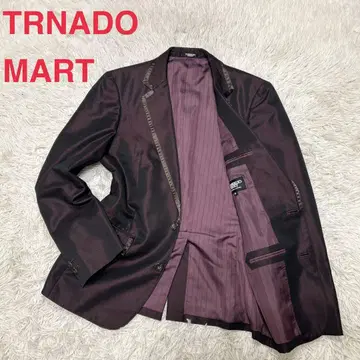 TORNADO MART 광택 턱시도 디자인 테일러드 자켓 보라색 M