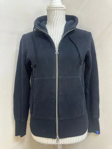 LoopWheeler/루프 휠러 블랙 풀 집업 후드 부착 후드티 XS