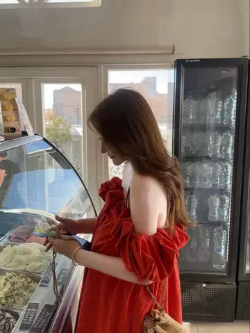 [THE TOE'] Erie Frills Onepiece ( Red )