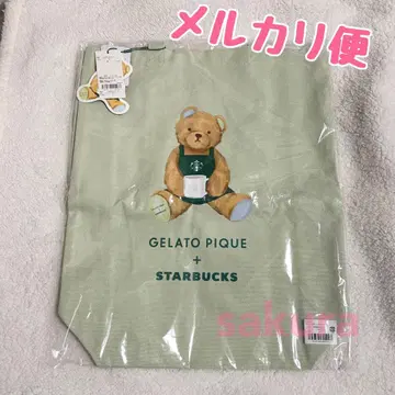 스타벅스 젤라또피케 베어 프린트 밴드 포함 토트백