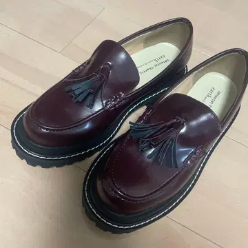 Oriental Traffic 버건디 통굽 태슬 로퍼