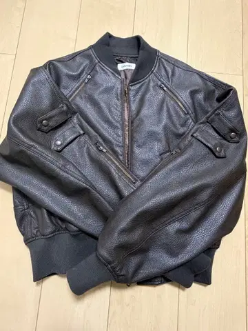 LAGUA GEM 다크 브라운 가죽 자켓