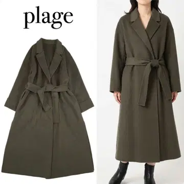 P542 S 플라주 해밀턴 벨티드 코트 울 코트 여성용