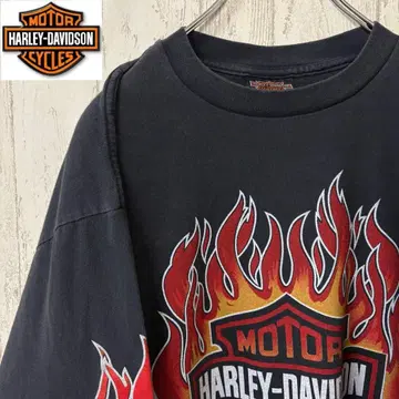 [ 초레어 ] 90s 할리데이비슨 롱T 파이어 품절 모델 프레임