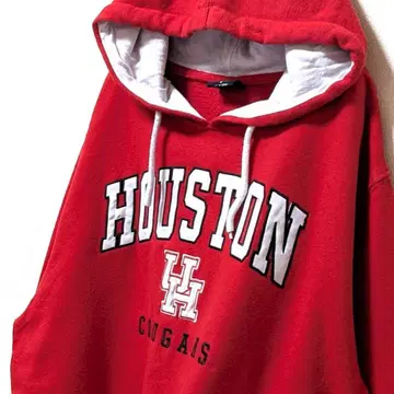 콜로세움 휴스턴 쿠거스 자수 후드 맨투맨 레드 빨간색 L 구제 의류