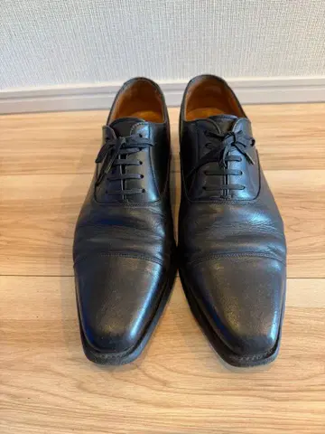 스코치 그레인 블랙 가죽 드레스 신발 스틸레토