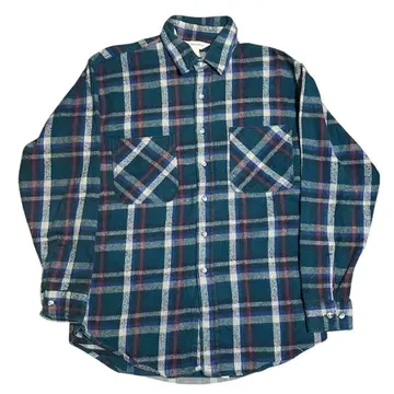 80s St. John's Bay 헤비 플란넬 셔츠 USA제 호배색