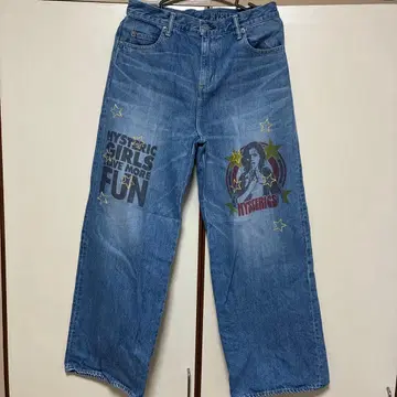 HYSTERIC GLAMOUR WOMAN BANANA 와이드 데님 팬츠