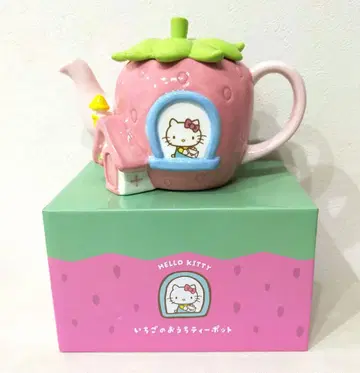 레어 딸기 하우스 찻주전자 키티 스트로베리 하우스