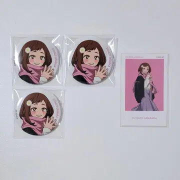 나의 히어로 아카데미아 베이스야드 우라라카 오챠코 캔뱃지 아트 스티커