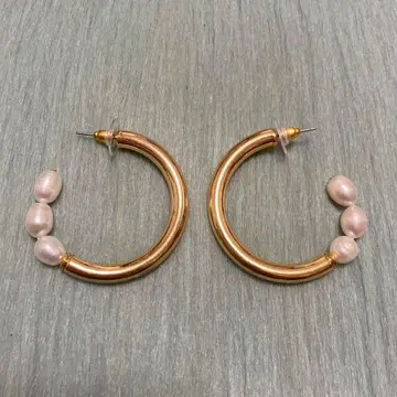 펄의 뉘앙스 디자인 후프 귀걸이