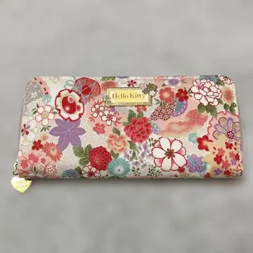 헬로키티 일본풍 패턴 장지갑 핑크