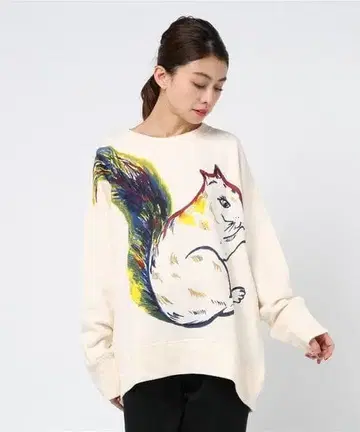 미착용 TSUMORI CHISATO 리스프린트 맨투맨 2 일본제