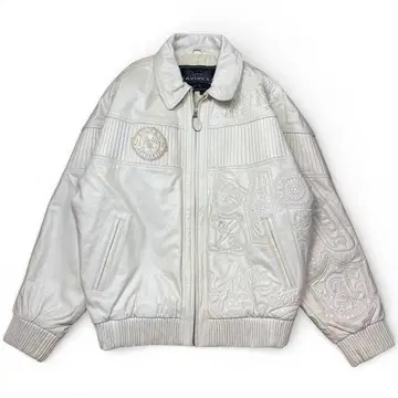 초레어 AVIREX Embroidery Design 가죽 자켓 XL