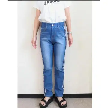 HOLIDAY SPOOM 라인 데님 팬츠 SIZE: S Q0311