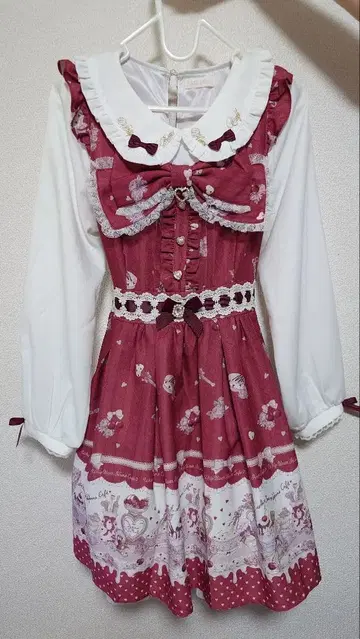 LIZLISA whip bear home cafe 원피스 보르도